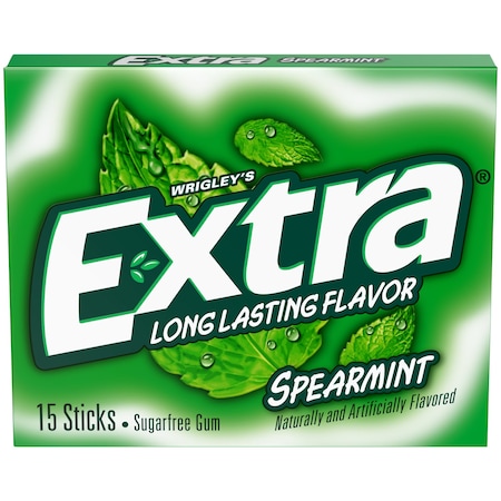 Extra Wrigley's Extra Sugar Free Spearmint Chewing Gum 15 pc 0.11 oz 487029